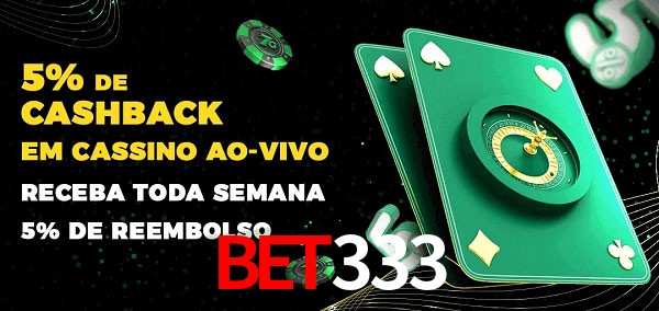 Promoções do cassino ao Vivo BET333